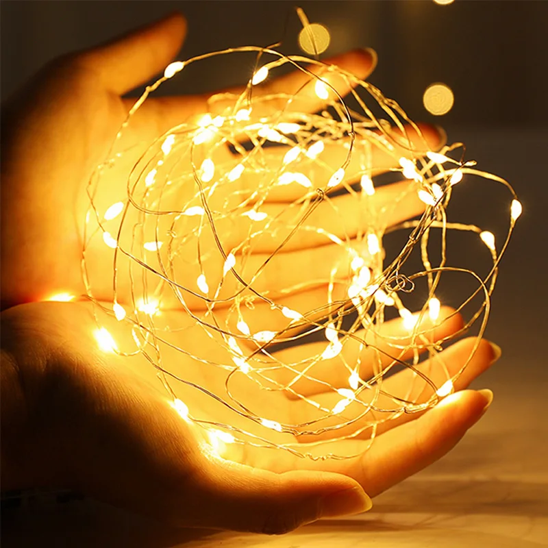 1-10 м Рождественская светодиодная гирлянда светильник водостойкая наружная для