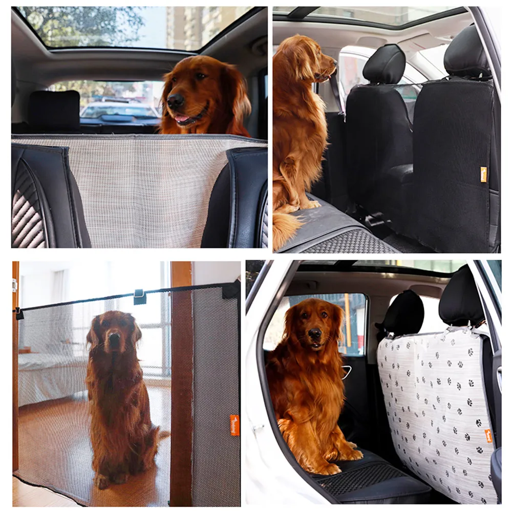 Auto Pet Barrier Mesh Dog Car Safety Travel Isolation Net Vehicle Back Seat Protection Adjustable | Дом и сад