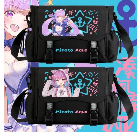 Аниме Hololive Vtuber YouTuber Minato Aqua Повседневная сумка через плечо аниме Женская Мужская