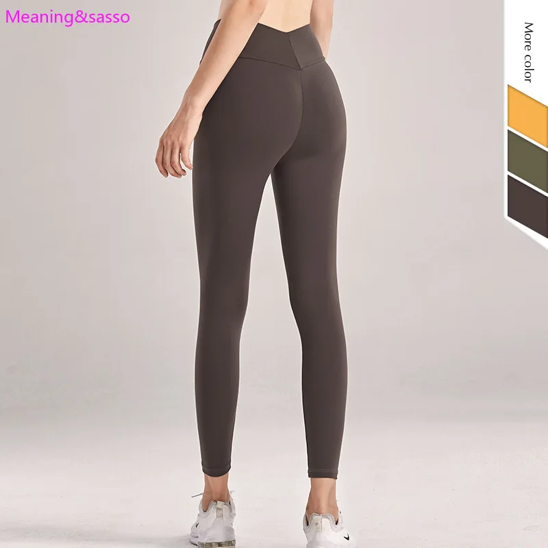 Женские Бесшовные штаны для йоги с высокой талией леггинсы фитнеса спортзала