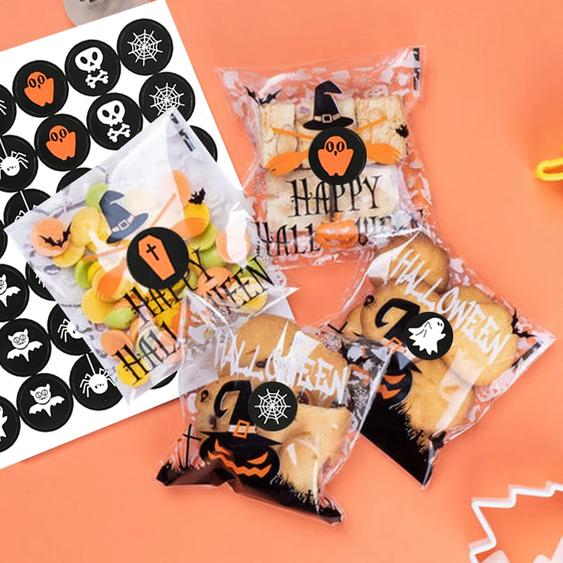 216 шт./лот декоративные наклейки на Хэллоуин самоклеящиеся бумажные с