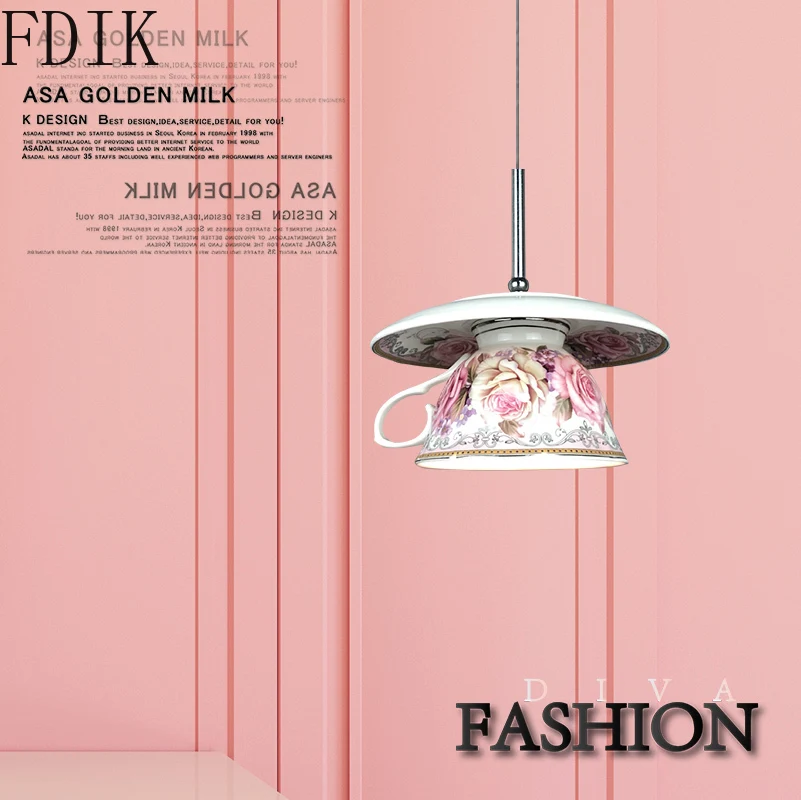 Керамическая Подвесная лампа для кофейной чашки простой подвесной светильник в