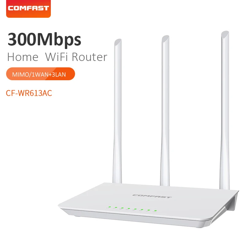 Wi Fi роутер для домашнего использования 300 Мбит/с MT7628KN порты RJ45 WAN/LAN 3 внешних