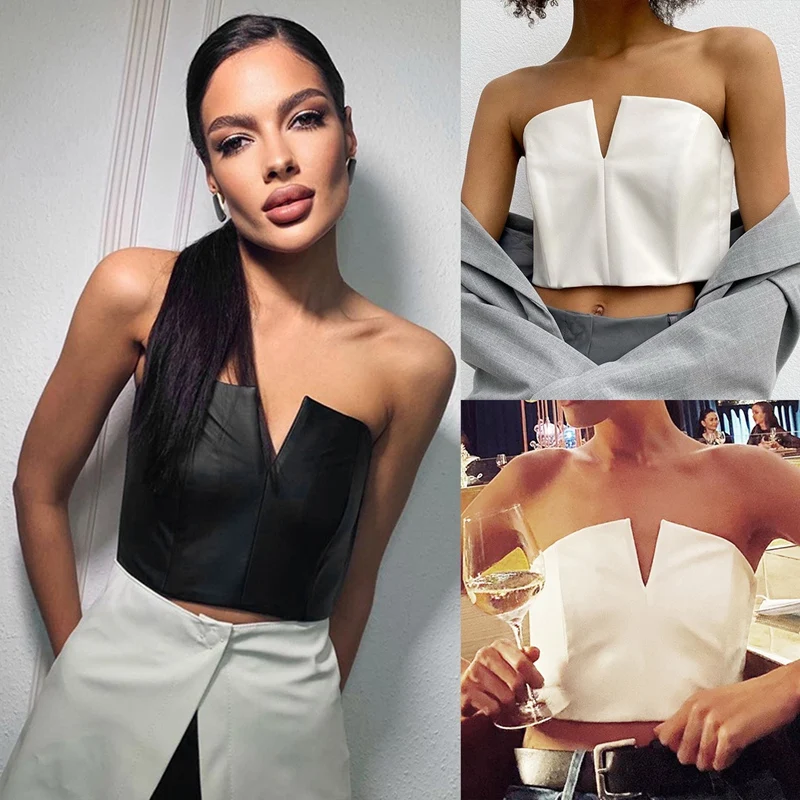 

Slit Hot Girl Sexy Jump Di Solid Color Fashion Wrap Chest Vest
