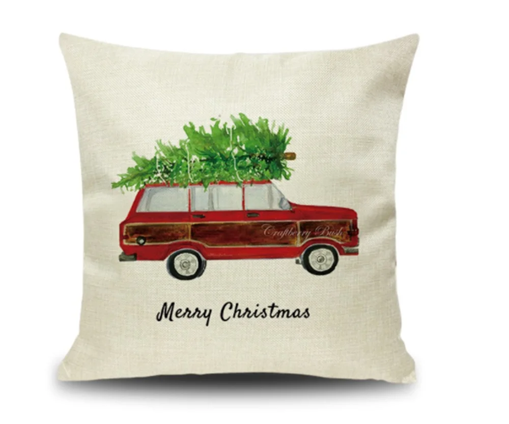 Льняные модные Счастливого Рождества для подушек с Новый год Подушка Чехол