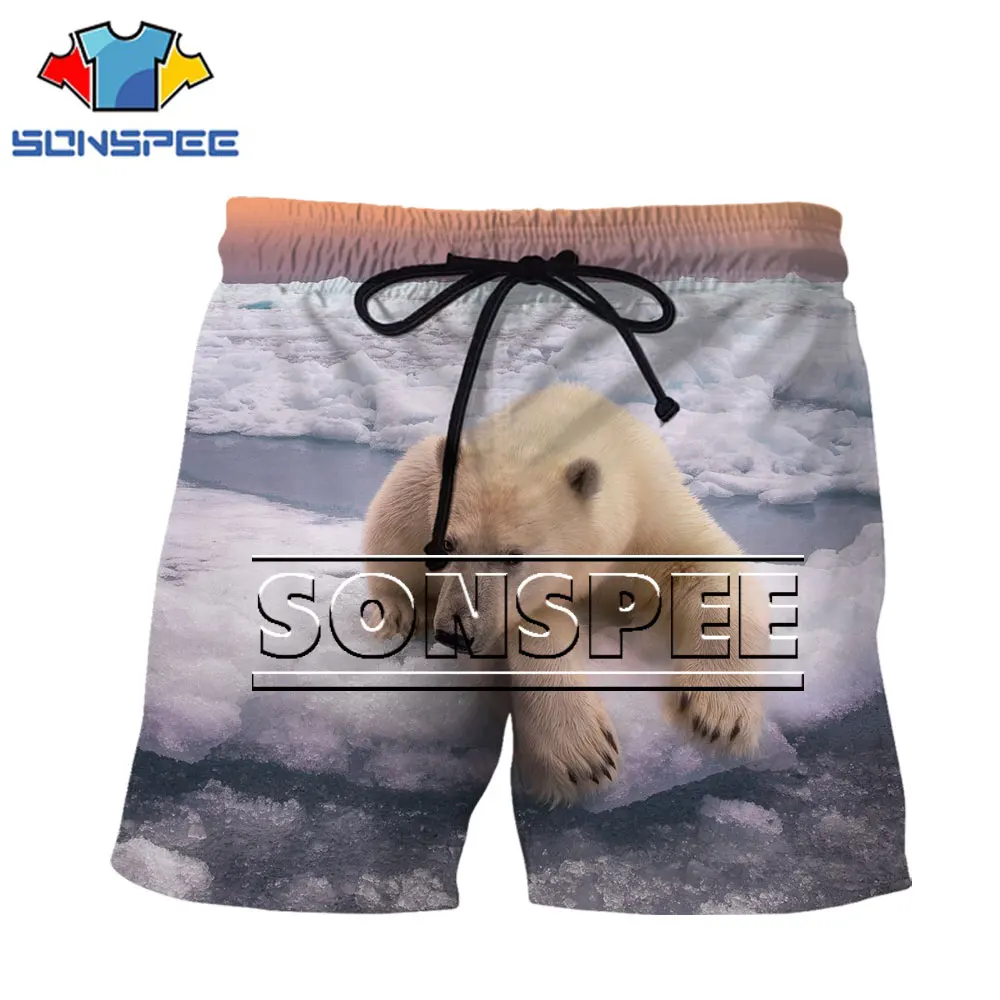 

SONSPEE Men Woman Shorts Street Fashion Polar Bear Lovely Fun Culture All-Match Street Funny Casual Sports S-6XL Summer Shorts