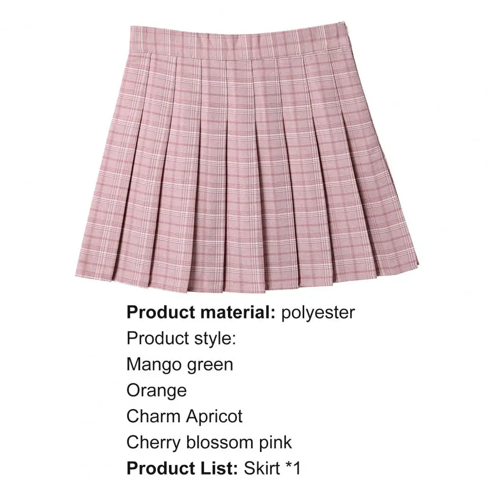 

Mini Skirts Pleated Skirt Pleated Skirt High Waist Solid Color Korean Style Fashion Women A Line Skirt for Women Plaid Skirt