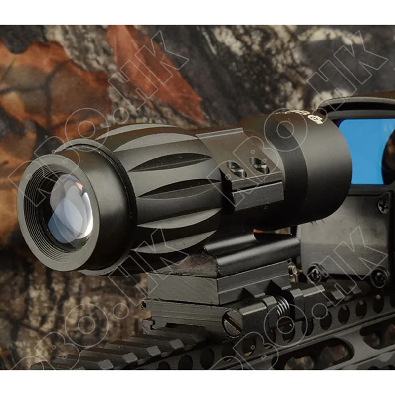 Тактический 1x красный точечный прицел 3X лупа и боковой флип Пикатинни Крепление