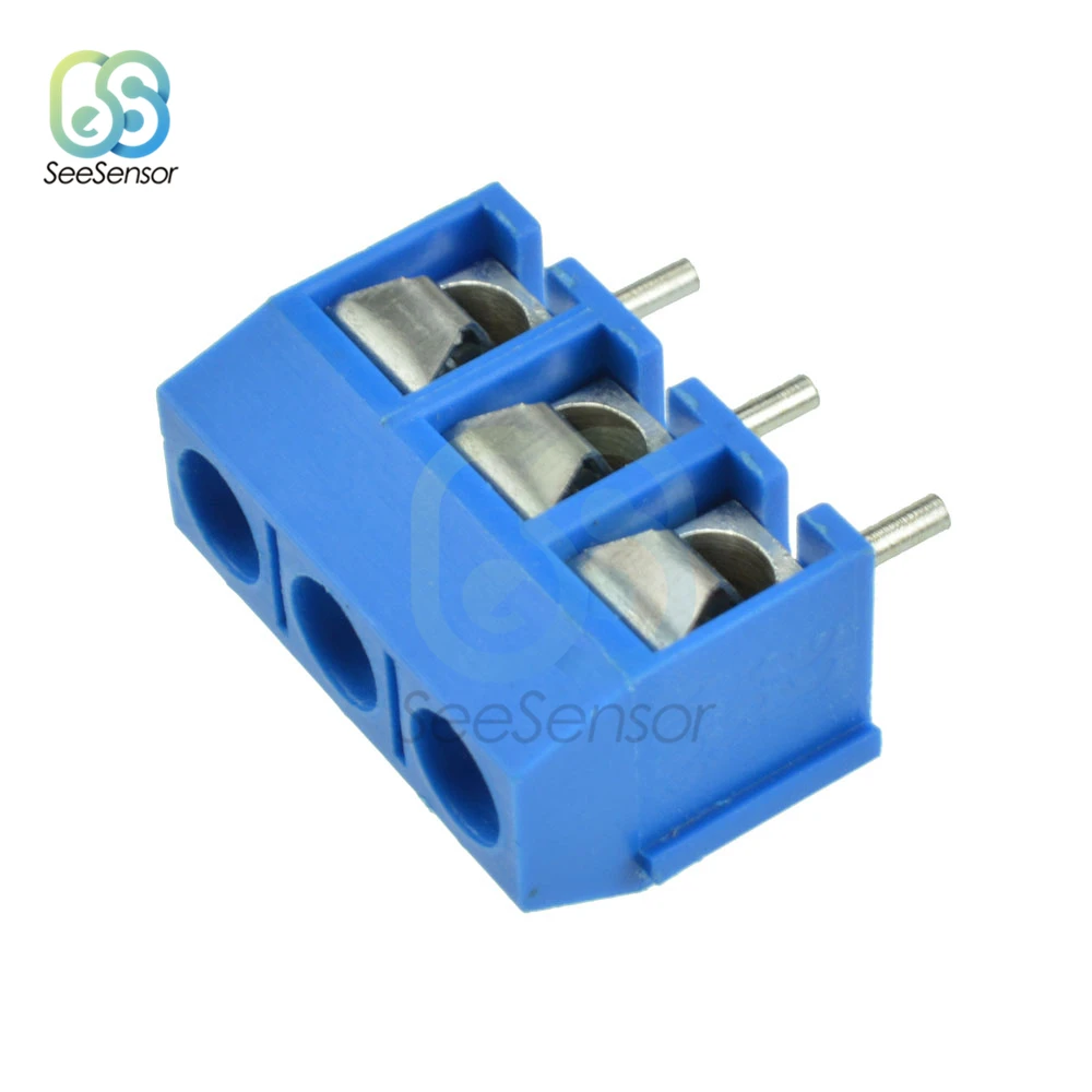 10 шт./лот KF301-2P KF301-3P KF301-5.0-2P KF301 2Pin 3Pin 5,0 мм Прямые булавки винт клеммный блок печатных плат Разъем синий