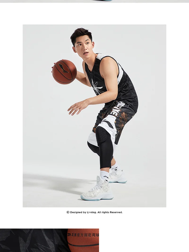 Распродажа) Li-Ning Для мужчин плохой пять баскетбольные шорты для соревнований Полиэстер Свободные печати подкладка спортивные шорты AAPN275 MKD1593