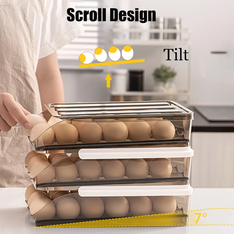 

Kitchen Egg Storage Organizer Drawer Stackable Storage Box Freezer Eggs Container Holder Home Decor Kitchen Accessories Case