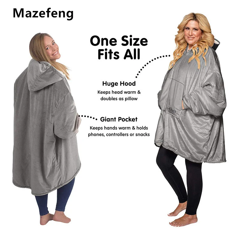 

2020 Women Hoodies Sweatshirts Plush Hoodies Warm Sweatshirt winter Hooded Coats Soft Bathrobe Fleece Blanket Moletom Feminino