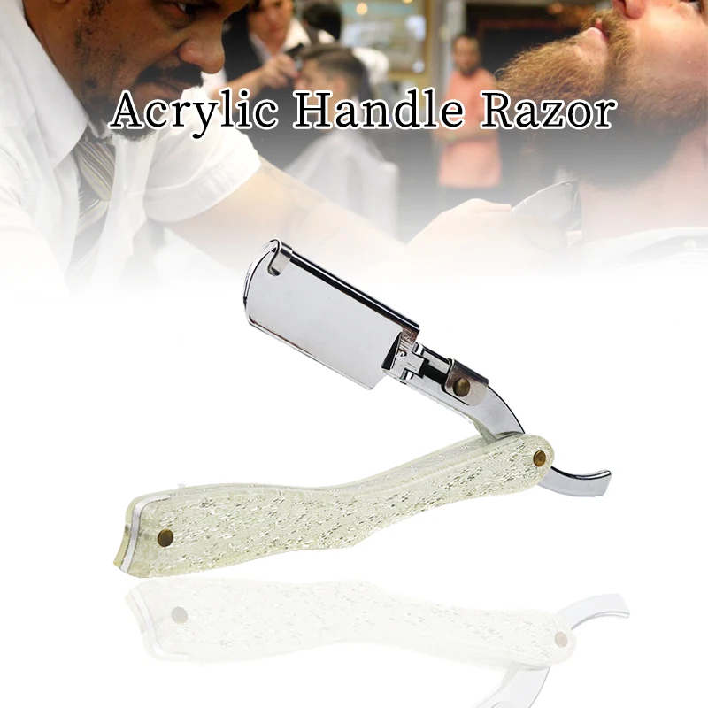 

High Quality Zinc Alloy Straight Razor Crystal Handle Barber Manual Razor Household Hair Trimming Shaver