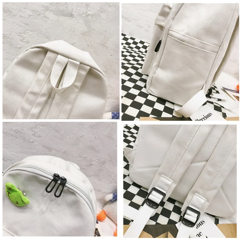 2019 Canvas Backpack Women Fashion Shoulder Bag Solid Color School for Teenage Girl Children Backpacks Travel Bags Mochilas | Багаж и