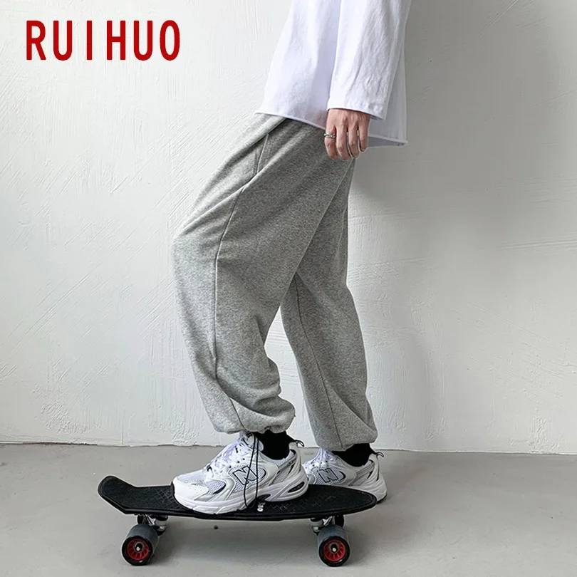 

RUIHUO Casual Pants Men Clothing Korean Style Sweatpants Men Trousers Men M-3XL 2021 New Arrival