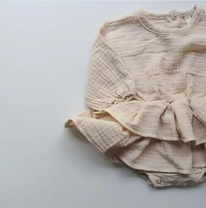 Кружевная одежда с длинными рукавами для мальчиков и девочек Детский комбинезон