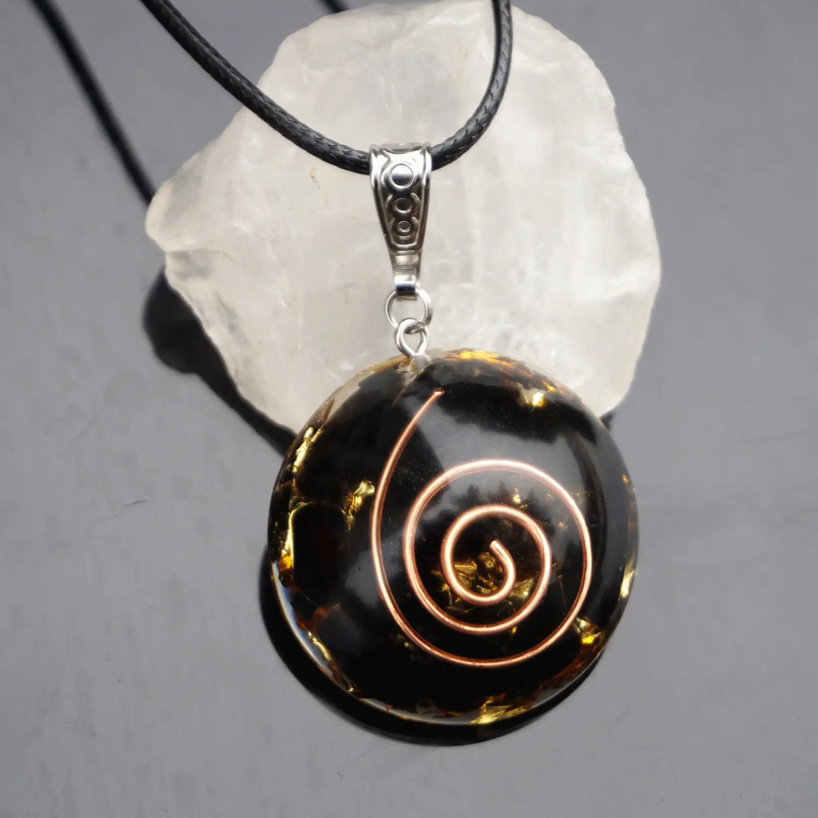 

Heal Heal Crystals and Stones Chakra Orgone Heal Necklace – Crystal Stones Orgone Pendant with Adjustable Cord