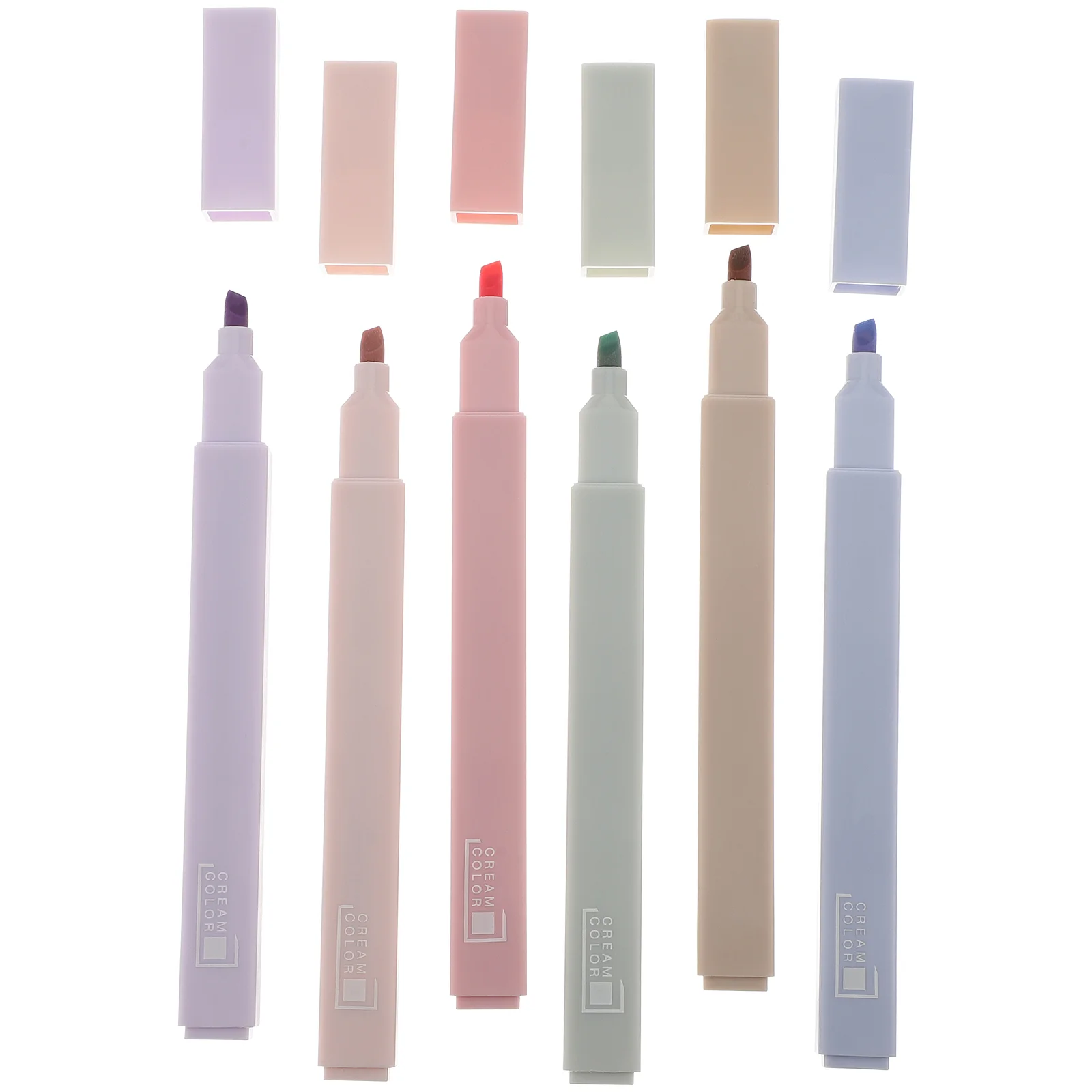 

6Pcs Highlighters Soft-Tip Highlighters Portable Marker Pens Student Stationery