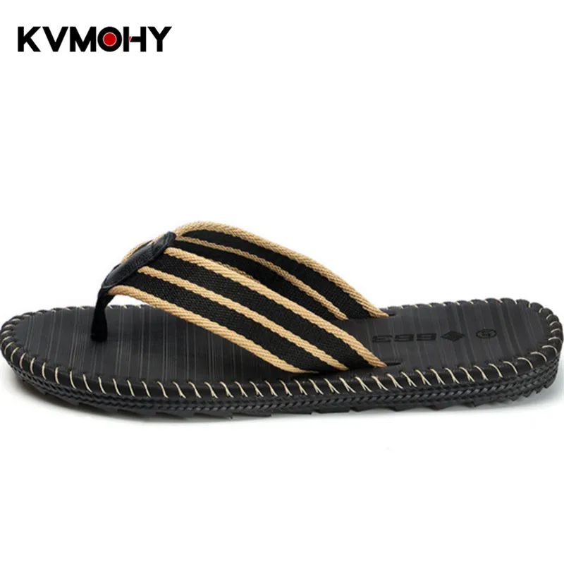 

Man Slippers Mens Casual Shoes Beach Slippers Flats Summer Flip Flops Black Khaki Sapatillas Slides