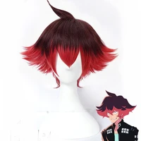 anime promare gueira short wig cosplay costume heat resistant synthetic hair men women wigs wig cap