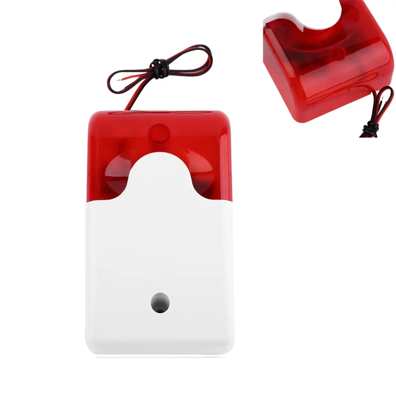 

DC 12V flashing red light sound siren home security alarm system