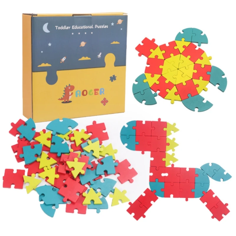 

40PCS Brain Developmental Jigsaw Puzzle for Baby Toddlers Wooden Puzzle Sticks Educational Board Preschool Stacking Toys