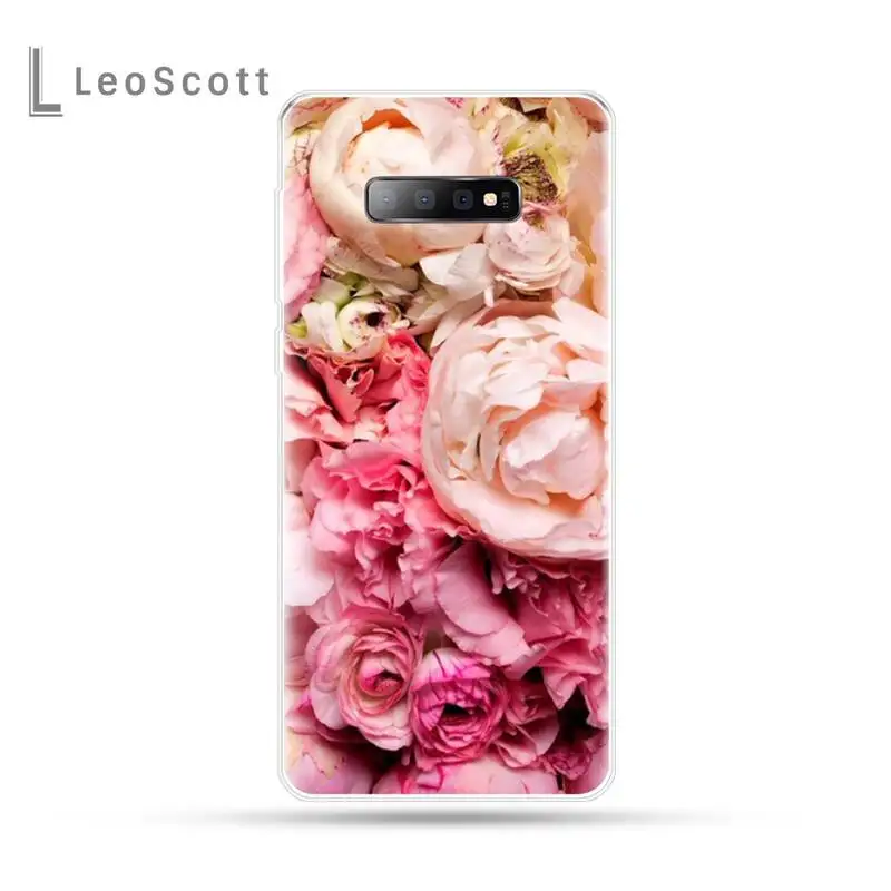 

peony pink flower pattern Phone Case For Samsung Galaxy S5 S7 S8 S9 S10 S10e S20 edge plus lite