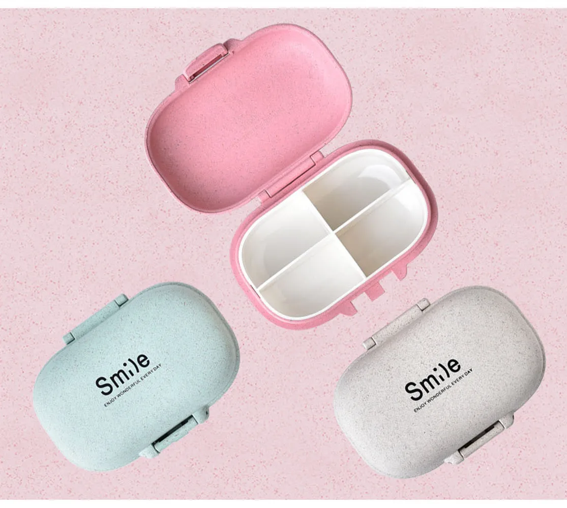

4 Grids 7 Day Mini Weekly Tablet Pill Medicine Box Holder Storage Organizer Container Case Pill Box Splitters Travel Pill Box