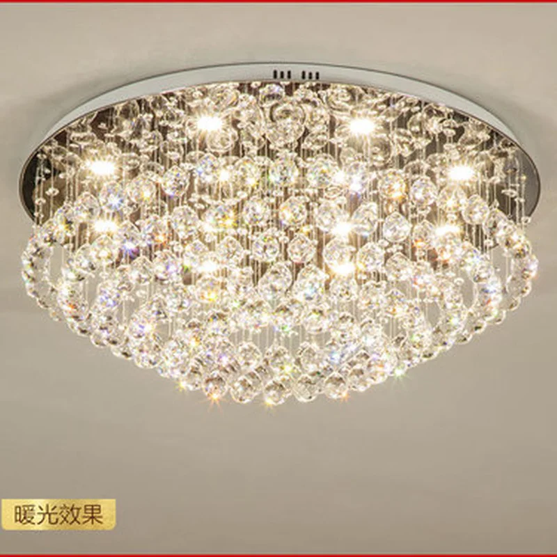 Роскошный Простой круговой Хрустальный потолочный светильник модные