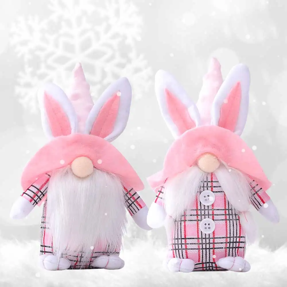 

Easter Pink Ear Bunny Dwarf Gnome Doll Fairy Doll Decoration Home Family Party Decoration Children'S Toys Home Decoration
