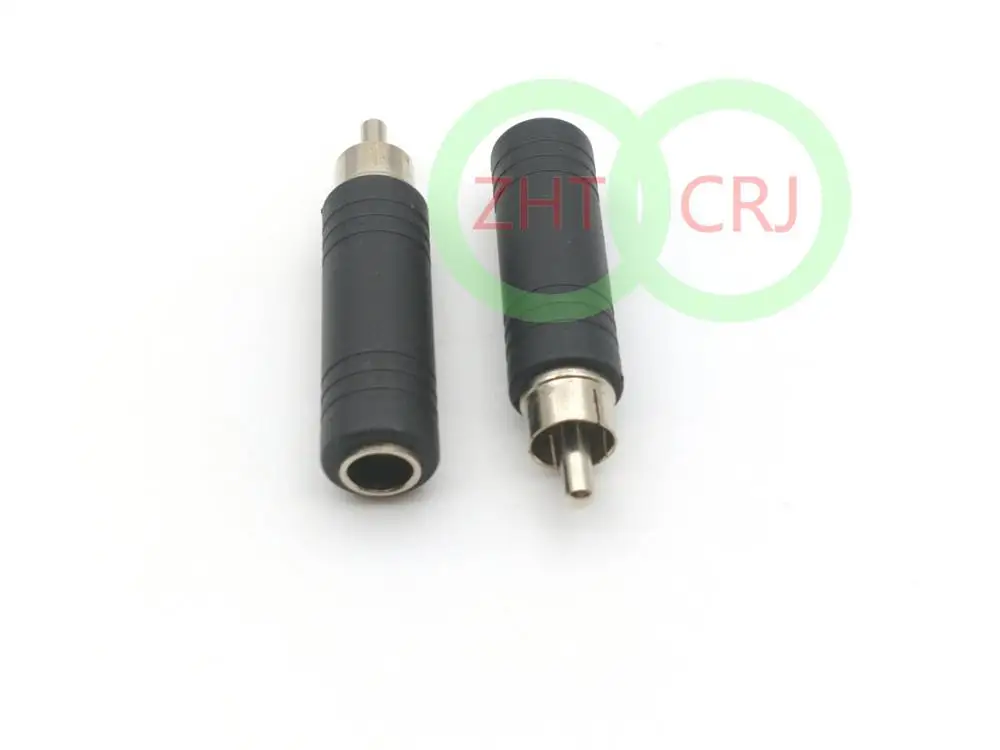 

RCA male plug to Audio AV PC 6.35mm 1/4" Mono female jack connector adapter New