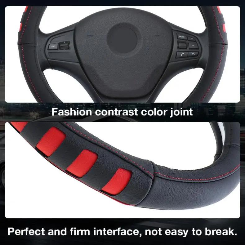 M 38 см Универсальный кожаный чехол рулевого колеса автомобиля Мода выдолбленный