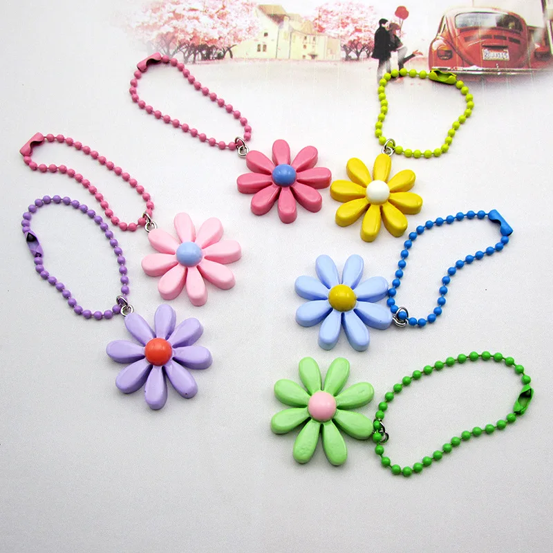 2019 милые кисточки ромашки цветы мультяшный брелок для ключей женщин кольцо