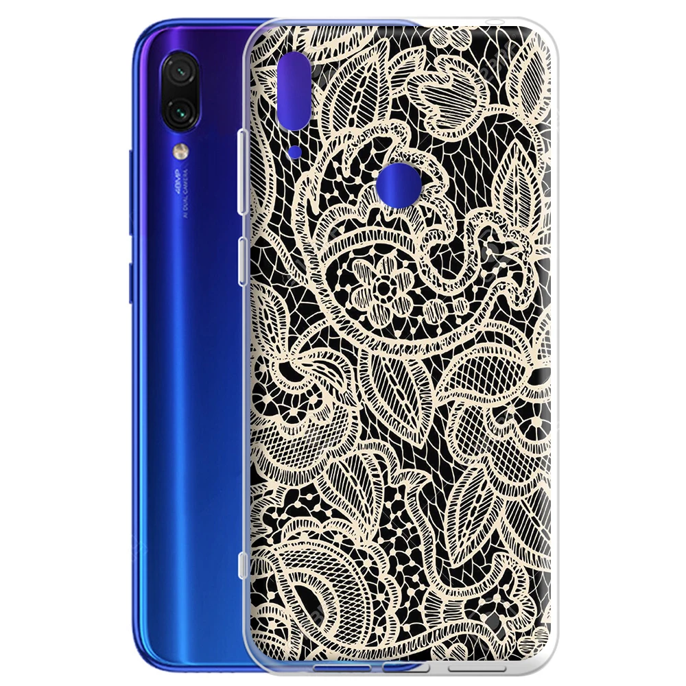 Силиконовый чехол для Xiaomi Redmi Note 9 Max 8T 8 7 6 5A 5 4X Pro Prime с кружевными цветами |