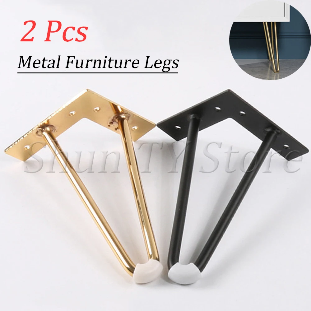 

2 Pcs Metal Hairpin Table Desk Leg Solid Iron Wire Support Leg For Sofa Cabinet Handcraft Furniture Hardware muebles