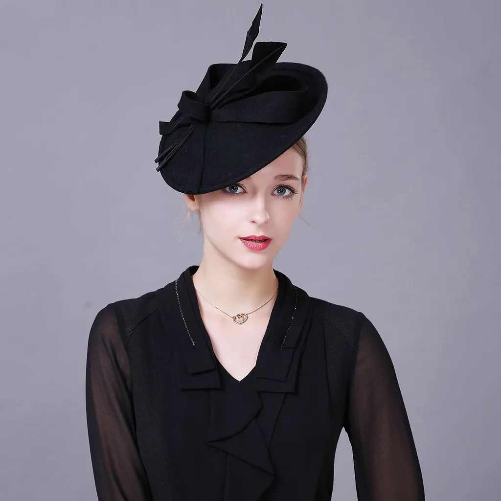 Женские свадебные аксессуары для волос шляпы Чародейка шляпа осень зима шерсть