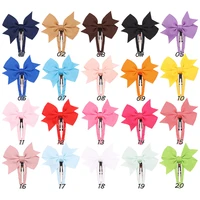 40pclot new 2 2inch grosgrain ribbon solid hair bows with clip for girls hair clips hairpins snap clips kids hair accessories