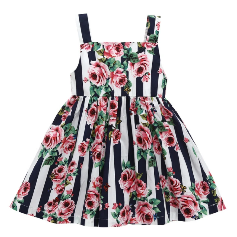 Новое летнее платье принцессы с принтом для девочек Рождественское праздничное