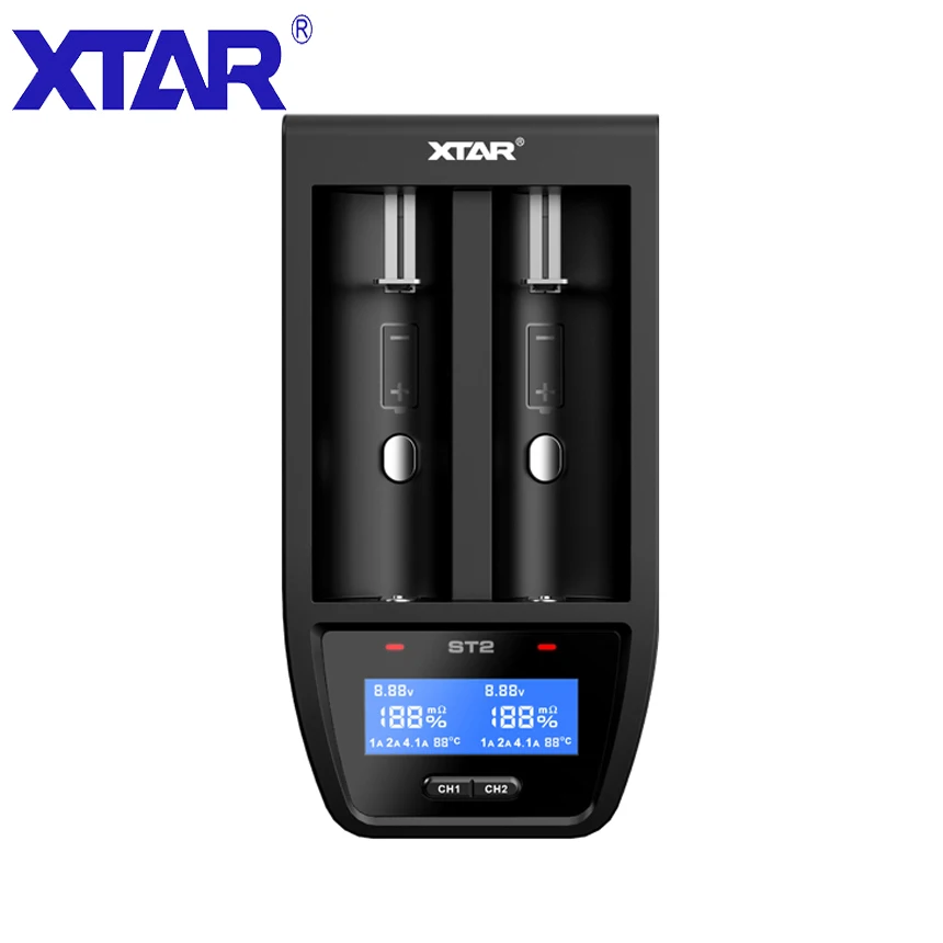XTAR ST2 умное быстрое зарядное устройство USB 30 мин полностью заряженный порт type-C 3,6 В/3,7 в литий-ионный аккумулятор 26650 20700 21700 18650 зарядное устройство