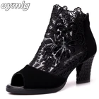 Летние сетчатые сандалии с открытым носком пикантные тонкие туфли на каблуке Женская обувь в европейском и американском стиле весна-лето 2020 г.