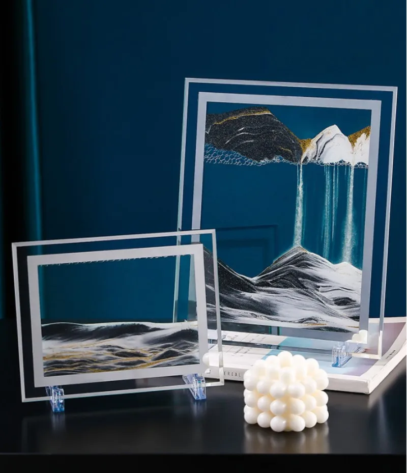 3D стеклянный песочный пейзаж часовой движущийся песок художественная картина