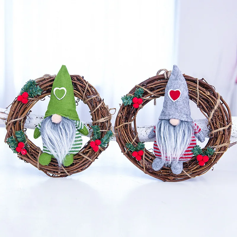 Рождественская дверь украшения гирлянда безликие куклы венки елка Декор