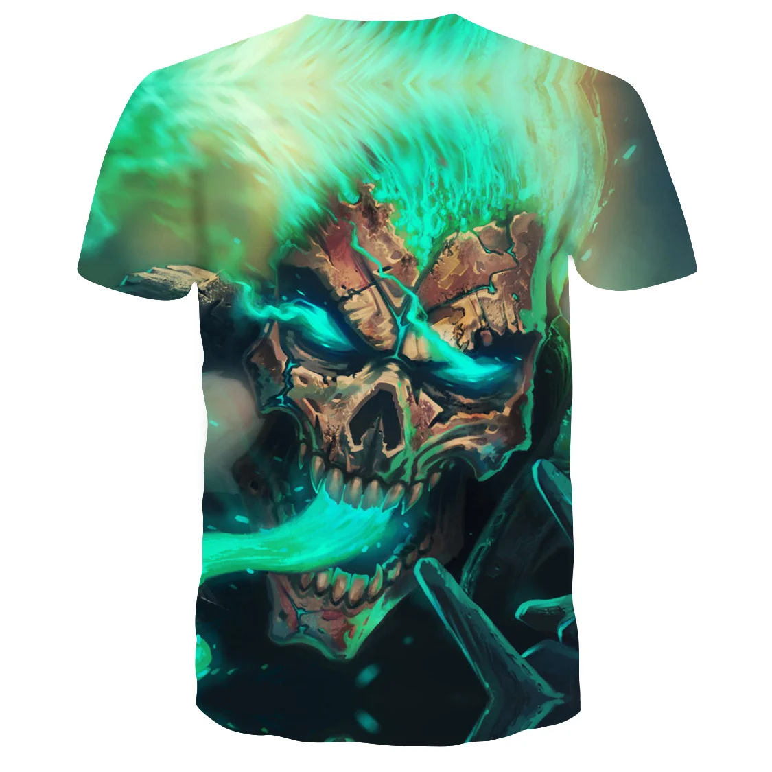 

2021 Summer New Men's T-shirt 3D Skull & Poker Fashion Short-sleeved Tops Street Round Neck T-shirt Unisex Casual T-shirt Tops