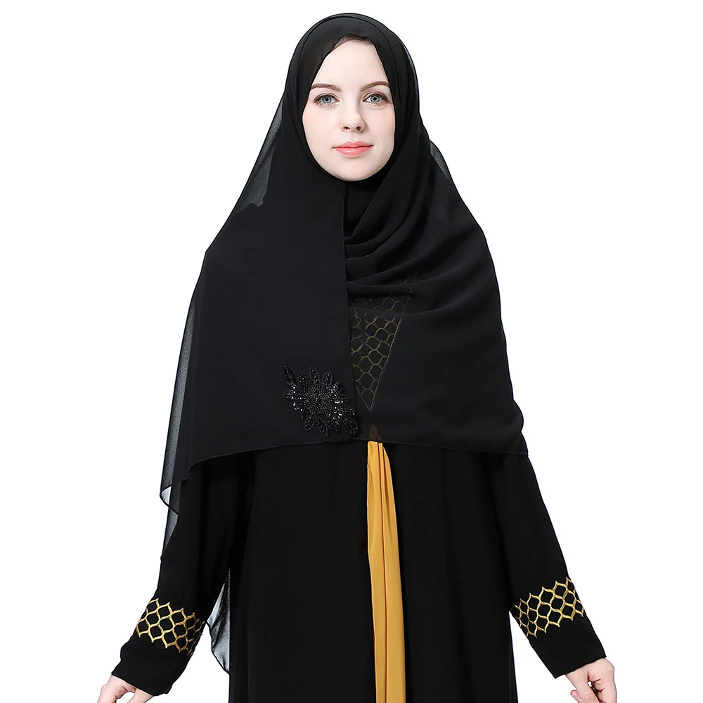 Модное шифоновое мусульманское тюрбан турецкий марокаин элегантное хиджаб