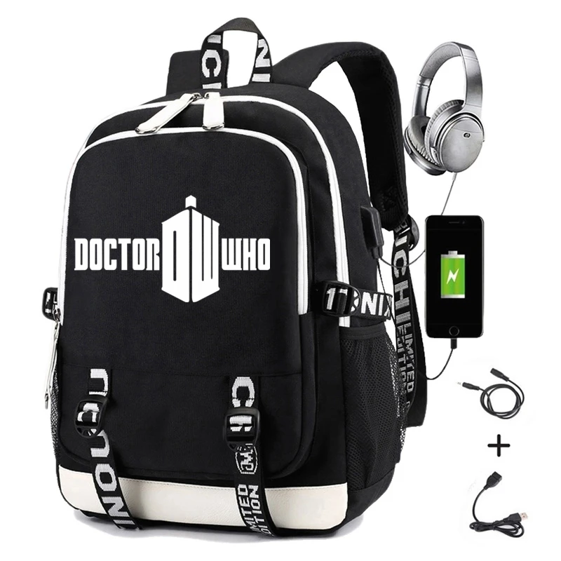Рюкзак Доктор Кто для мужчин и женщин школьный ранец из ткани Оксфорд с принтом