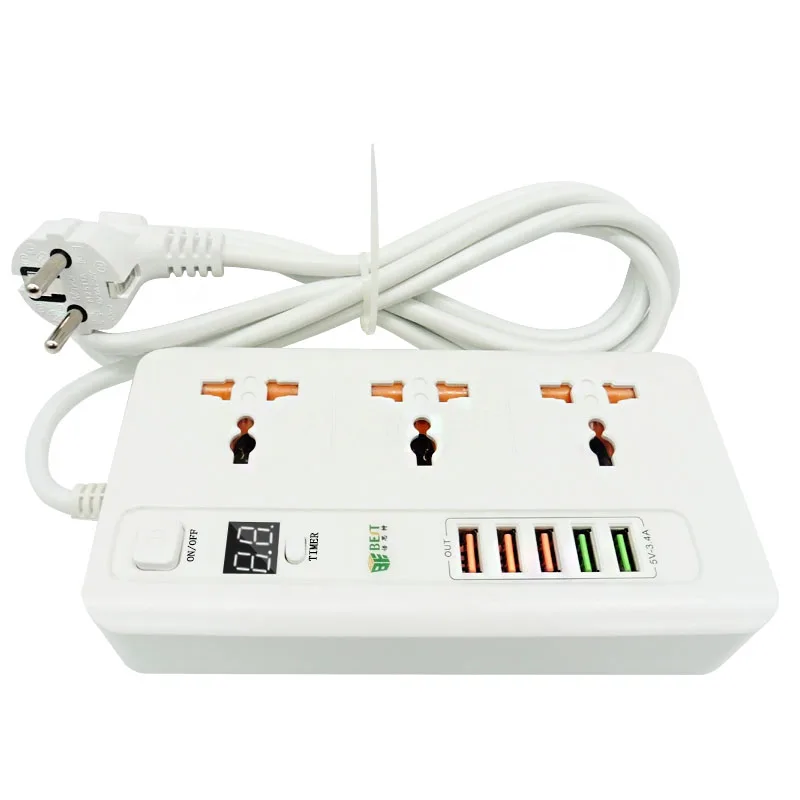 

Удлинитель с таймером и 5 USB-портами, 2 м