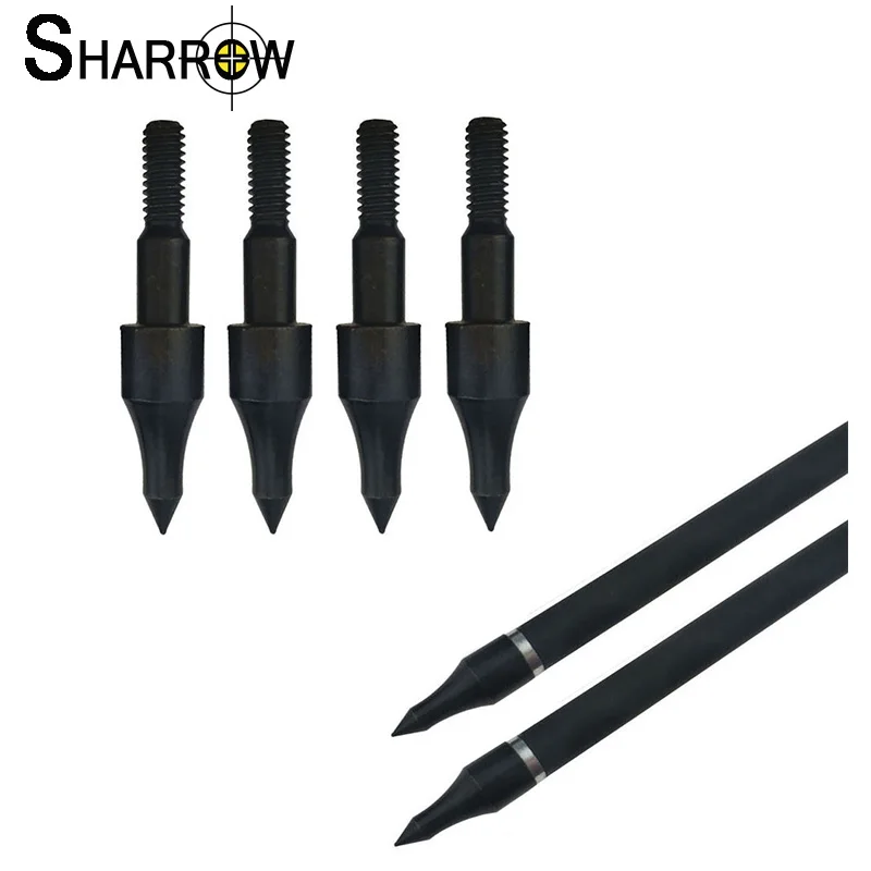 

50/100pcs Point Arrowheads metal Target Broad head For Archery Arrows Black 100 Grain Shooting Training