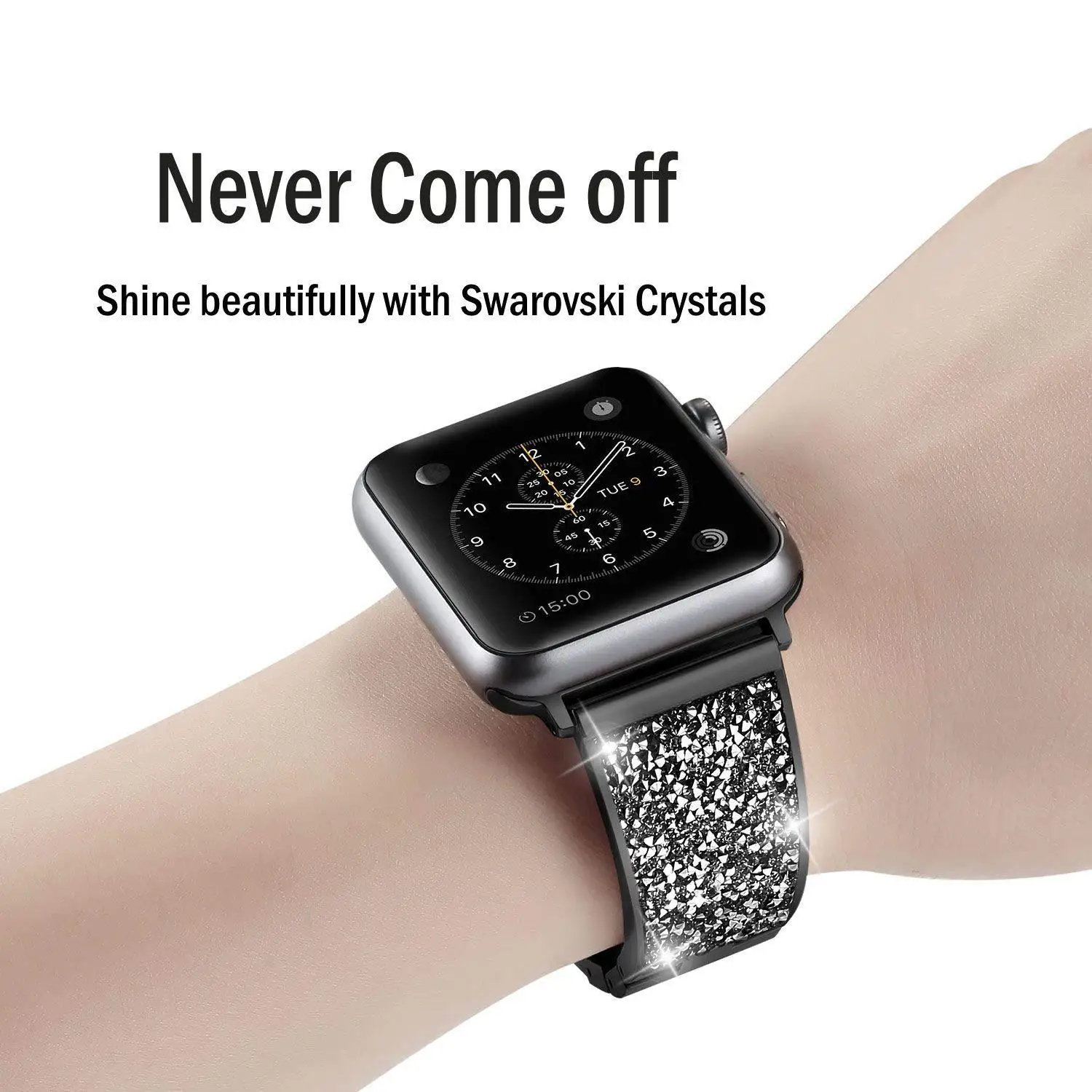 Роскошный Бриллиантовый ремешок для Apple Watch, ремешок 40 мм, 38 мм, браслет, ремешок, шикарный чешский камень, женский ремешок для часов iwatch, серия 5, 4