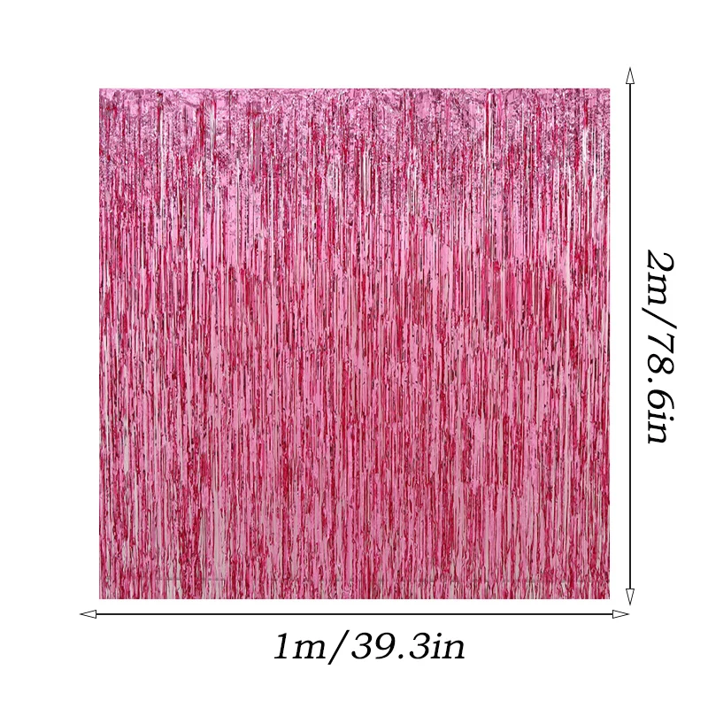 1 м x 2 розово-золотая металлическая фольга мишура занавеска с бахромой дверь
