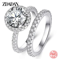 zdadan 925 sterling silver cubic zirconia ring for women fashion wedding jewelry gift
